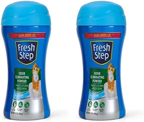 Fresh Step Cat Litter Box Odor Eliminating Powder | Cat Deodorizer for Litter Box | Easy to Use Odor Neutralizing Powder Cat Product for the Home - 16 Ounces (Pack of 2) - PAWPICO