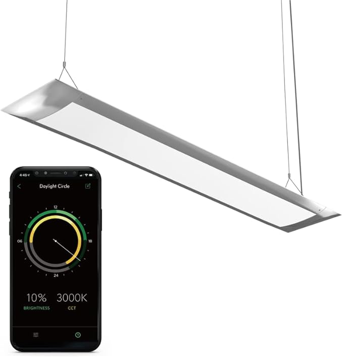 ONF Flat One+ 36-inch 24/7 Automated LED Aquarium Light, 3000-6500K Yellow White LED, Mobile APP Remote Controlled, Dimmable Full Spectrum Sunrise/Set for Plant Growth, Pendant Style for Fish Tank ONF