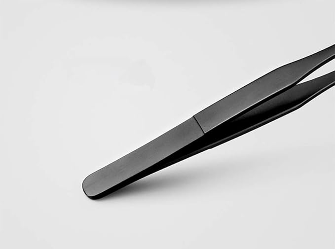 15 inch Black Curved Aquarium Tweezers Stainless Steel Curved Tweezer with Carbonation Protection Coating Against Rust Long Reptiles Feeding Tongs for Aquatic Plants Lizards Spider Snakes EvaGO