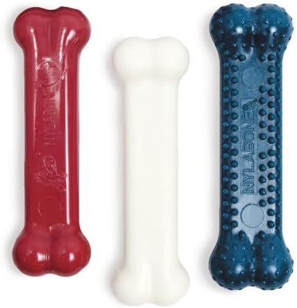Nylabone Power Chew Classic Bone Chew Toy for Dogs, Durable Dog Toys for Aggressive Chewers, Variety Pack, Regular - Up to 25 Ibs. (3 Count) - PAWPICO