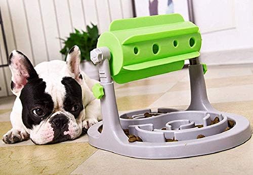 Interactive Dog & Cat Food Puzzle Toy - Treat Boredom Dispensing Slow Feeder - Anxiety IQ Training in Smart Feeding and Adjustable Height for Small/Medium Dogs - PAWPICO
