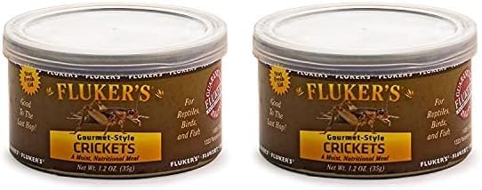Fluker's Gourmet Canned Food for Reptiles, Fish, Birds and Small Animals, Crickets, 1.2 oz (Pack of 2) Flukers
