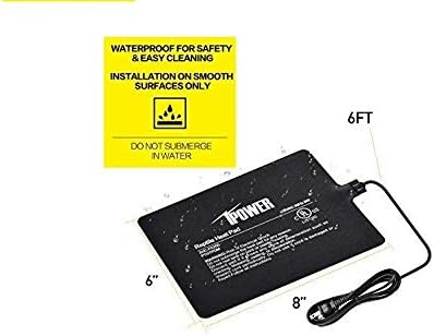 iPower Reptile Heat Pad 8W Under Tank Terrarium Warmer Heating Mat for Turtles Lizards Frogs and Other Small Animals, 6"x8" Inch iPower
