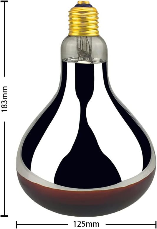 Heat Lamp Bulb R40/125 Watt Roasted Red Infrared Proof Glass Bulb for Food Service, Brooder Bulb,Chicks, Pet,Bathroom,Light Therapy,Reptiles and Amphibian BONGBADA