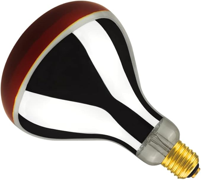 Heat Lamp Bulb R40/125 Watt Roasted Red Infrared Proof Glass Bulb for Food Service, Brooder Bulb,Chicks, Pet,Bathroom,Light Therapy,Reptiles and Amphibian BONGBADA
