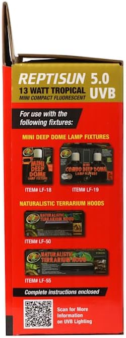 Zoo Med ReptiSun 5.0 Mini Compact Fluorescent Lamp 13 Watts ZooMed
