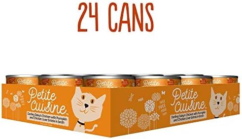 PETITE CUISINE Darling Daisy's Wet Cat Food, Chicken with Pumpkin and Chicken Liver, 2.8 oz. Cans (24 Count) - PAWPICO