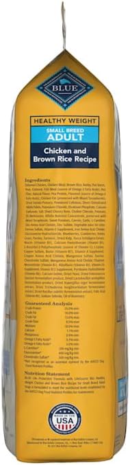 Blue Buffalo Life Protection Formula Healthy Weight Natural Small Breed Dry Dog Food, Supports an Ideal Weight, Made with Natural Ingredients, Chicken & Brown Rice Recipe, 15-lb Bag - PAWPICO