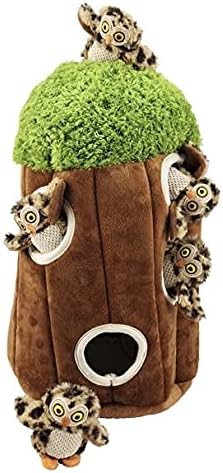 Dog Toy Tree with Hide and Seek Plush Toys, Owl Dog Toy, Dog Squeaky Toy, Puzzle Toy for Small and Medium Size Dogs, Dog Toy with Squeaker, Multipack Dog Toy (Tree with Owls, Large) - PAWPICO