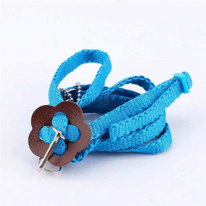 Adjustable 4.72inch Reptile Lizard Harness Leash,Turtle Lizard Pet Traction Belt Bearded Dragon Accessories Soft Small Pet Animal Harness Rope Outdoor Used(Blue) HOKABLE