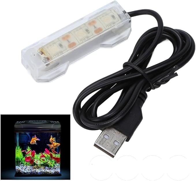 Blue Light Small Aquarium Led Light, Multicolor Led Fish Tank Light for Freshwater Plants Aquarium Accessories Jowxsx