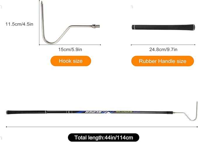 44 inch Snake Hook Catcher Stick Tongs Grabber Handling Tool Kit for Rattlesnakes Python Copperhead Removal Catching Dutypro