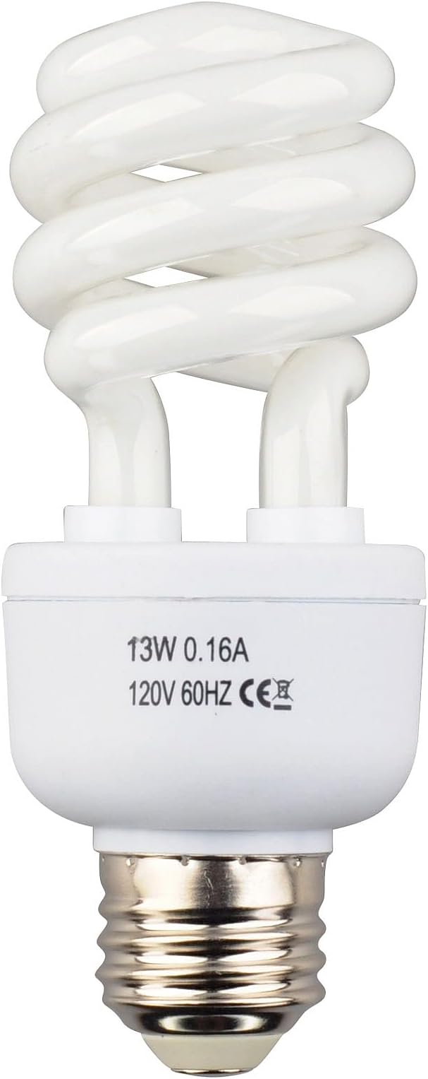 LUCKY HERP 10.0 UVB Reptile UVB Bulb,Fluorescent Terrarium Lamp,Compact Bulb,E26,Screw Thread (13 Watt) LUCKYHERP