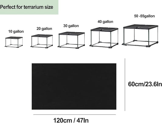 47" x 24" Large Reptile Carpet Terrarium Liner Bedding Reptile Substrate Mat Tank Accessories for Bearded Dragon Snake Lizard Tortoise Leopard Gecko (Black) Mechpia