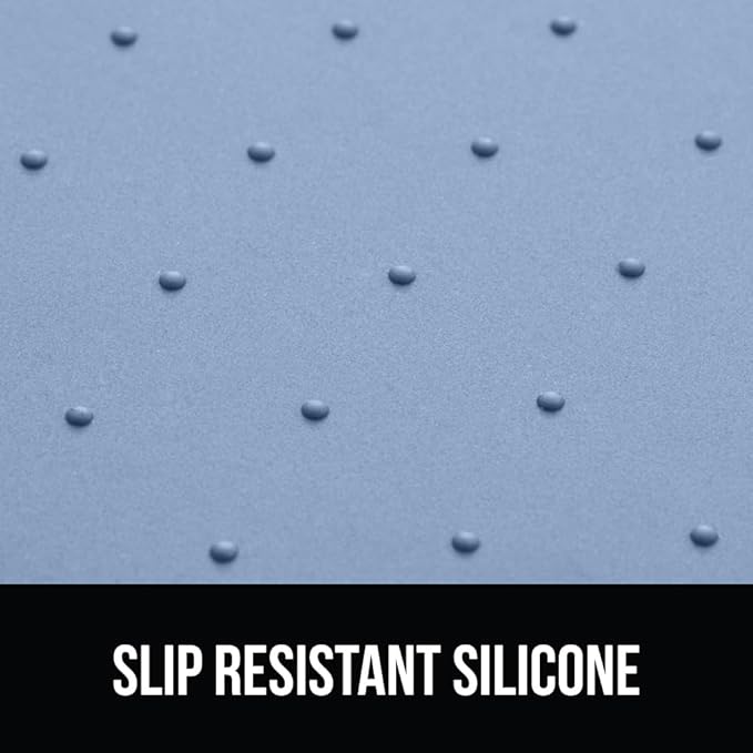 Gorilla Grip 100% Waterproof Raised Edge BPA Free Silicone Pet Feeding Mat, Dog Cat Food Mats Contain Spills Protects Floors, Placemats for Cats and Dogs Water Bowl, Pets Accessories 32x24 Blue - PAWPICO