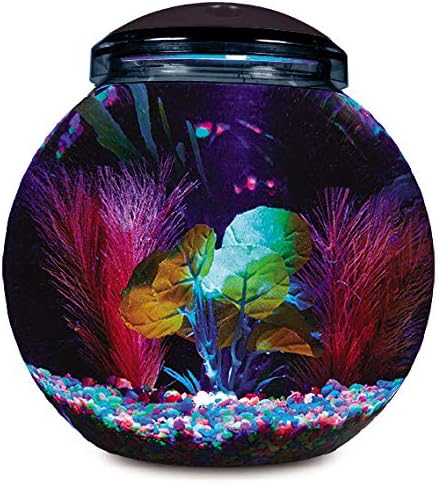 3-Gallon Aquarium Starter Kit, Ideal for Betta Fish and Other Tropical Fish, Includes Power Filter, LED Light, Hood, and Illustrated User Set Up Guide, Impact-Resistant Plastic SWPRODUCTS
