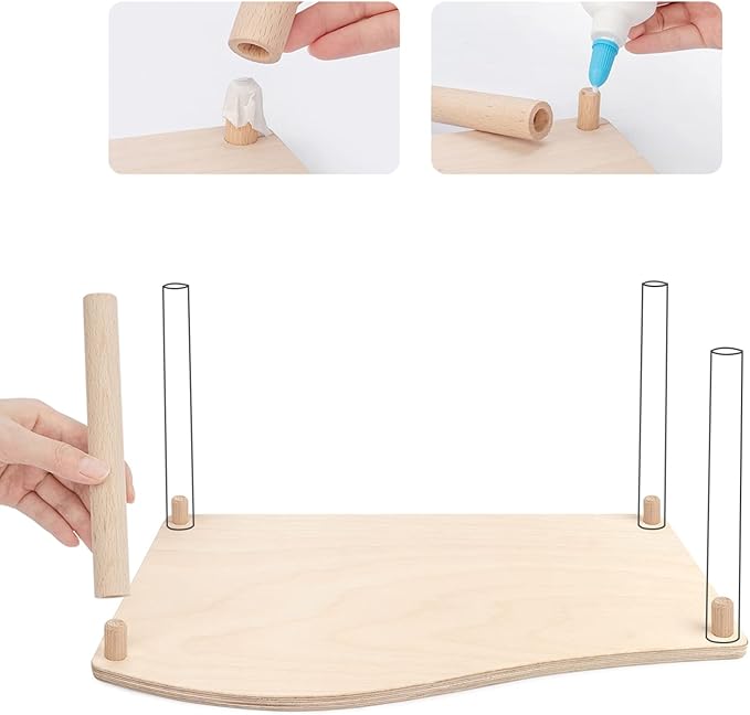 Niteangel Hamster Play Wooden Platform for Food Bowl Drinking Bottle and Other cage Accessories (Wave - 7" Height) Niteangel