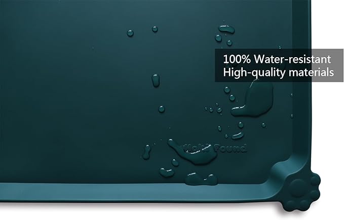 Hoki Found Large Silicone Pet Food Mats Tray - Non Slip Pet Dog Cat Bowl Mats Placemat - Dog Pet Cat Feeding Mat - Waterproof Dog Cat Food Mats -Pet Water Mats for Floors - Dark Cedar - PAWPICO