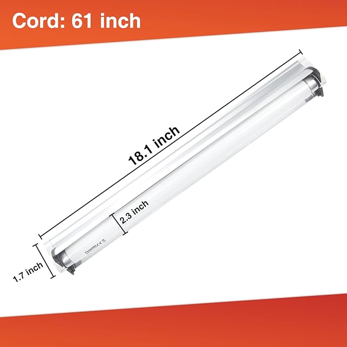 Hypool T8 Strip UVB UVA Reptile Lighting Fixture with 18-Inch 15 Watt UVB 10.0 Fluorescent Bulb Combo Kit 10-Percent UVB Desert Pet Habitat Light for Reptiles Amphibian Hypool
