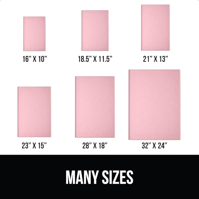 Gorilla Grip 100% Waterproof Raised Edge BPA Free Silicone Pet Feeding Mat, Dog Cat Food Mats Contain Spills Protects Floors, Placemats for Cats and Dogs Water Bowl, Pets Accessories 28x18 Pink - PAWPICO