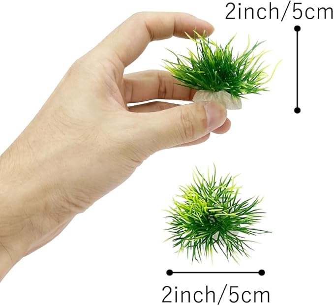 Smoothedo-Pets Fish Tank Decor Aquarium Ornaments Betta SOFE Leaf Pad Hammock 6inch Plastic Artificial Plant Goldfish Fish Hides Small Tank/Reptiles Plants Driftwood (Green Type-D-Set) EnvironmentFriendlyArtificialPlasticPlantAquariumDecoration
