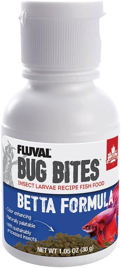 Fluval Bug Bites Betta Fish Food, Granules for Small to Medium Sized Fish, 1.05 Oz. Fluval