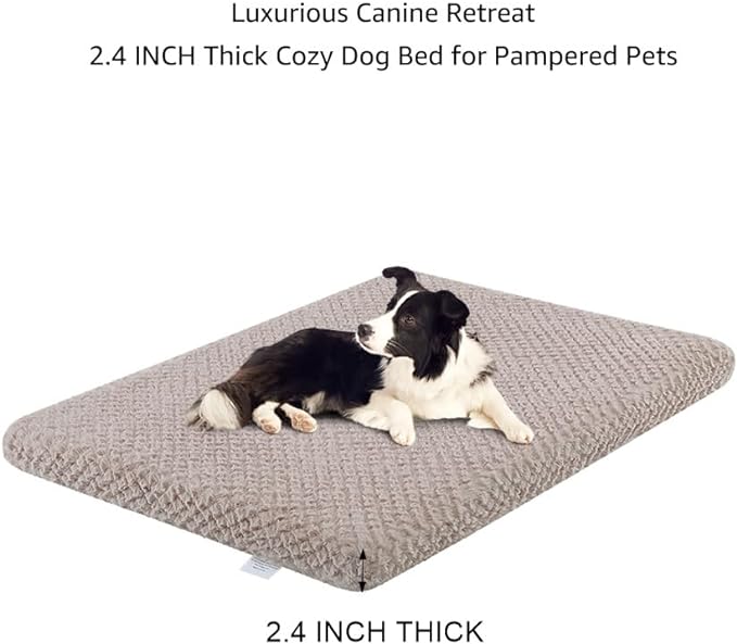 unipaws Dog Crate Furniture, Wooden Dog Kennel for Medium Breed, Indoor Decorative Wood Dog Cage, Inside Side End Table Crate with Removable Tray and Dog Bed, Dog Enclosure, for Dogs Up to 40 lbs - PAWPICO