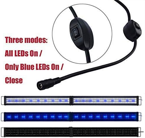 KZKR LED Aquarium Hood Lighting 72-78 inch Fish Tank Light Lamp for Freshwater Marine Saltwater Blue and White Decorations Light 6-7ft (34W) 180cm - 200cm KZKR