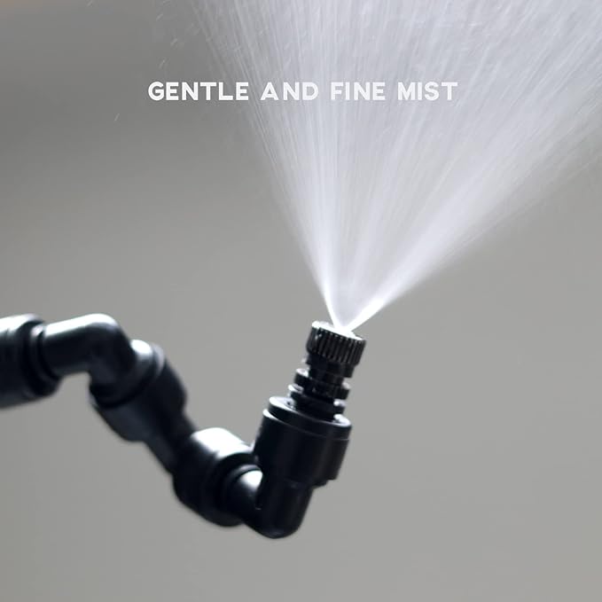 Reptile Terrarium Misting Nozzle 360 Degree Adjustable Reptile Fogger Mist Sprinkler, Dual-Head Black Misting Spray Nozzles for Aquarium Rainforest ExplorewithPassion
