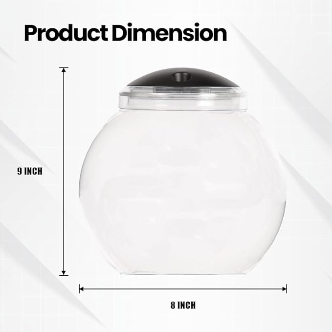1-Gallon Globe Fish Tank with LED Lighting (7 Color Selections), Impact-Resistant Plastic SWPRODUCTS