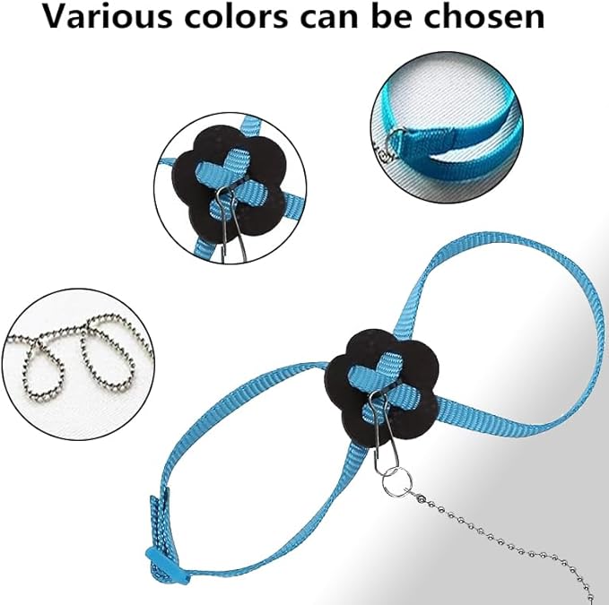 Adjustable 4.72inch Reptile Lizard Harness Leash,Turtle Lizard Pet Traction Belt Bearded Dragon Accessories Soft Small Pet Animal Harness Rope Outdoor Used(Blue) HOKABLE