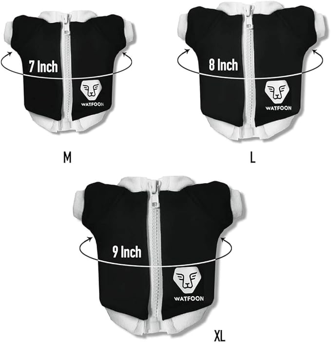 WATFOON Lizard Clothes Bearded Dragon Sweater Winter Jacket Warm Coat Hoodies Soft Touching for Skin Protection Leopard Reptile Gecko Anole Amphibians Apparel Cold Weather (L, Black White) WATFOONpets