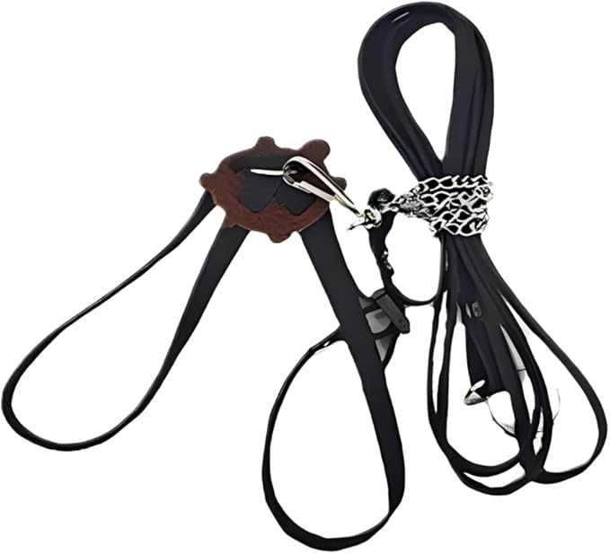 Tortoise Leash, Adjustable Control Rope Turtle Leash and Harness Pet Walking Rope for Small Medium and Large Turtle Pets Outdoor Walking Training Supplies,Black S cyhaen