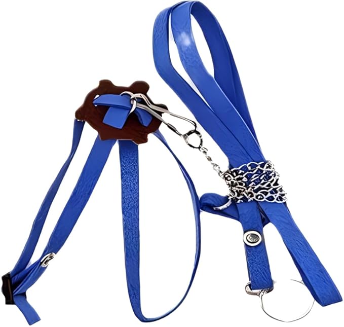 Tortoise Leash, Adjustable Control Rope Turtle Leash and Harness Pet Walking Rope for Small Medium and Large Turtle Pets Outdoor Walking Training Supplies,Blue L cyhaen