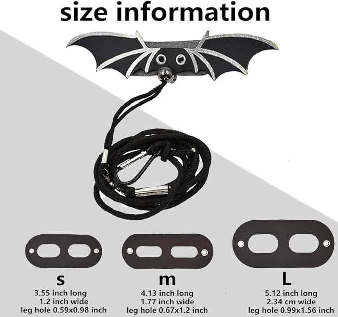 Bearded Dragon Leash - 3 Sizes Pack Reptile Outing Leather Wing Harness for Bearded Dragon Lizard Reptiles (Silvery) HOKABLE