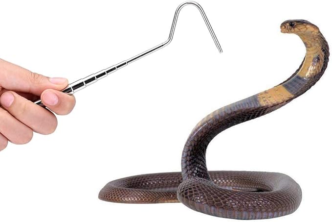 Snake Hook, Stainless Steel Extensible Telescoping Snake Catcher Hook Collapsible Reptile Hook Telescoping Capture Hook for Catching Handling Grabber Separate Small Pet Snake ViaGasaFamido