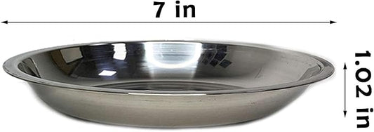 kathson Stainless Steel Whisker Relief Cat Bowl, 4 pcs Shallow and Wide Bowls, Pet Cat & Dog Feeding Large Dishes Fits with Elevated Stands Pet Bowl Stand (7.00 Inch Dia.) - PAWPICO