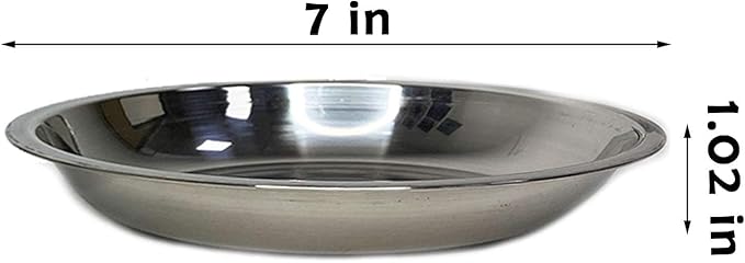 kathson Stainless Steel Whisker Relief Cat Bowl, 4 pcs Shallow and Wide Bowls, Pet Cat & Dog Feeding Large Dishes Fits with Elevated Stands Pet Bowl Stand (7.00 Inch Dia.) - PAWPICO