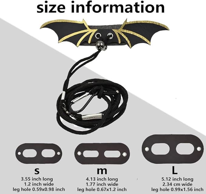 Bearded Dragon Leash - 3 Sizes Pack Reptile Outing Leather Wing Harness for Bearded Dragon Lizard Reptiles (Gold) HOKABLE