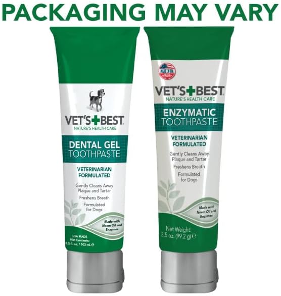 Vet's Best Enzymatic Dog Toothpaste - Teeth Cleaning and Fresh Breath Dental Care Gel - Vet Formulated - 3.5 oz Tubes (12 Pack) VetsBest
