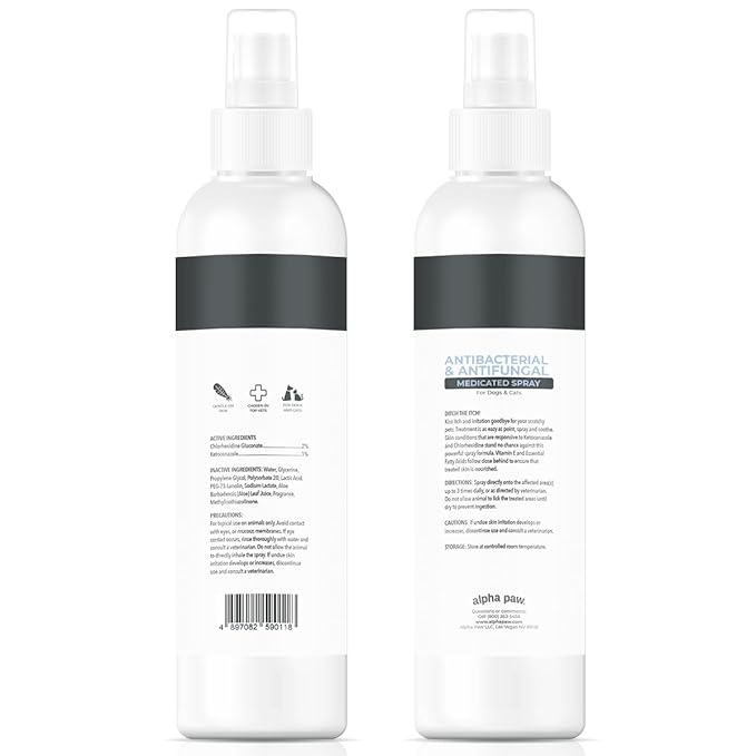 Smiling Paws Pets Advanced Chlorhexidine & Ketoconazole Spray for Cats & Dogs Spray 8oz SmilingPawsPets