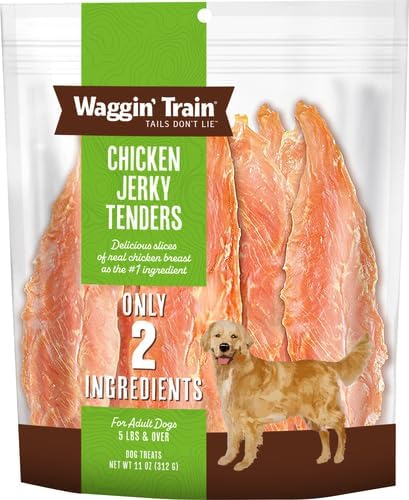 Waggin' Train Limited Ingredient, Grain Free Dog Treat, Chicken Jerky Tenders - 11 oz. Pouch (Pack of 2) - PAWPICO