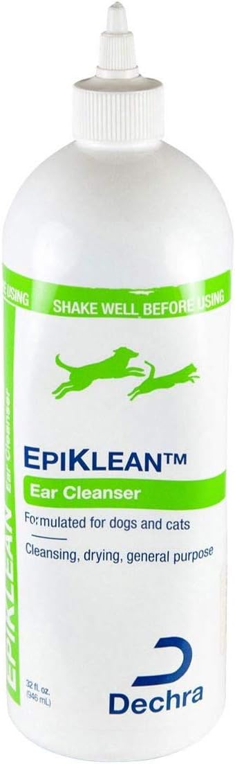 Dechra EpiKlean Ear Cleanser for Dogs & Cats (32oz) - Cleansing, Drying & General Purpose Dechra