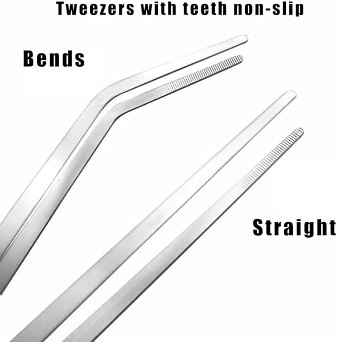 3Pcs Reptile Metal Feeding Tongs, Snake Tank Long Tweezers Fit Bearded Dragon Tarantula Spider Gecko Lizard Frog Turtle Ball Python Aquarium Terrarium PAWPICO
