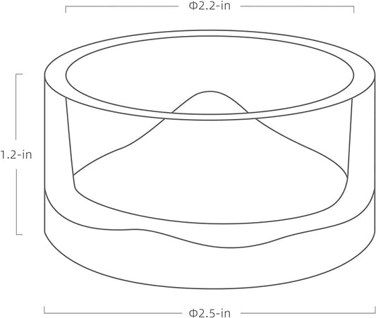 Niteangel Hamster Feeding & Water Bowls- Mount Fuji Series Glass Drinking Bowls for Dwarf Syrian Hamsters Gerbils Mice Rats or Other Similar-Sized Small Pets Niteangel