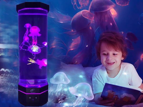 Lightahead LED Sensory Jellyfish Lamp with Bluetooth Speaker and Color Changing Light Effects. Majestic and Standing Tall at 16 Inches! Large (16 Inches Tall) Lightahead%C2%AE