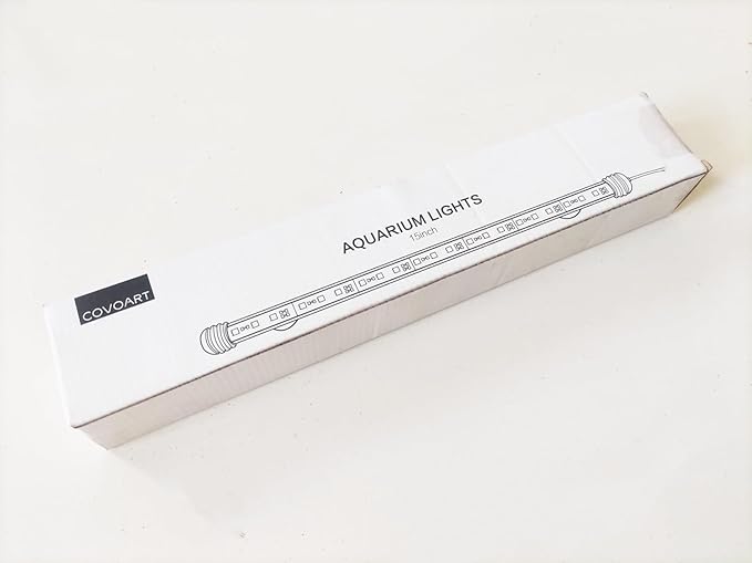 15 inches LED Aquarium Light, 2.5W Fish Tank Light Underwater Light Submersible Crystal Glass Lights, 21 LED Beads 12 Colors 19 Modes Brightness Adjustable Memory Function IP68 Waterproof COVOART