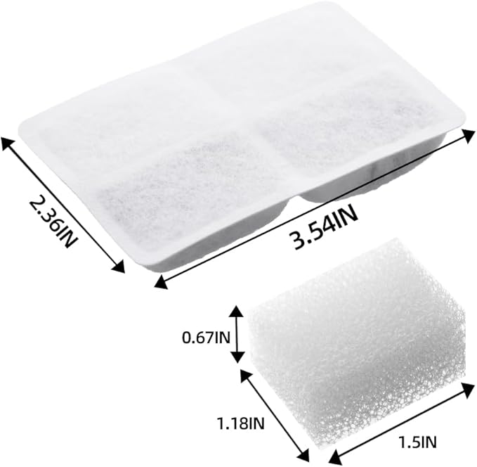 Carbon Replacement Filters for Cat and Dog Fountain, Premium Pet Water Fountain Dispenser Filters (10 Packs for Pure White) - PAWPICO