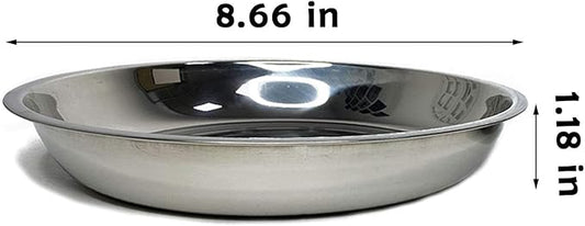 kathson Stainless Steel Whisker Relief Cat Bowl, 4 pcs Shallow and Wide Bowls, Pet Cat & Dog Feeding Large Dishes Fits with Elevated Stands Pet Bowl Stand (8.66 Inch Dia.) - PAWPICO