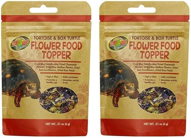 Zoo Med Tortoise & Box Turtle Flower Food Topper, 0.21 oz. (Pack of 2) ZooMed